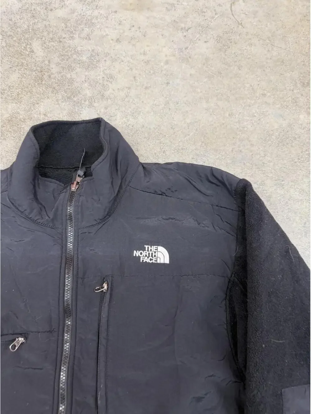 vintage the north face denali fleece black jacket size large